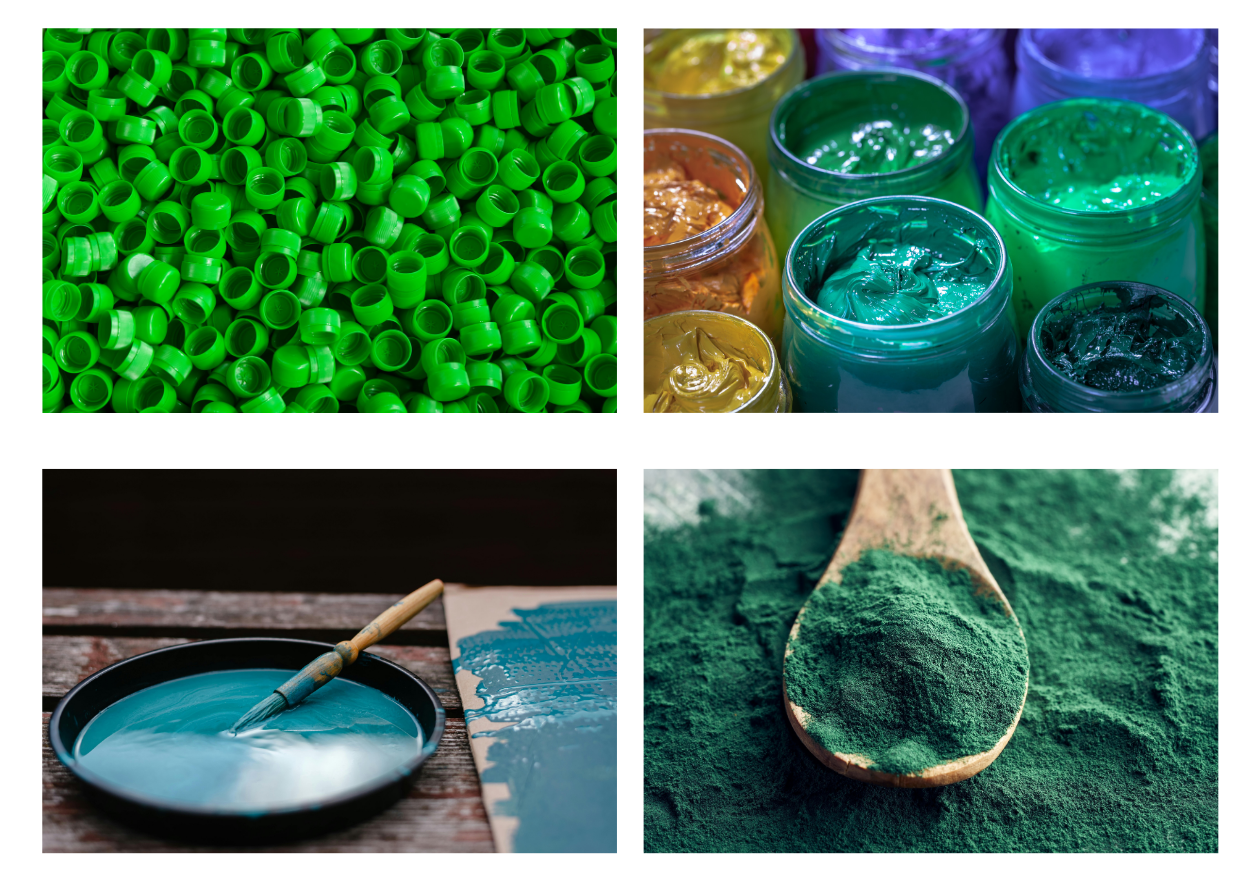 Hình 1: Ứng dụng của bột màu Zealand xanh lá Hình 1: Ứng dụng của bột màu Zealand xanh lá