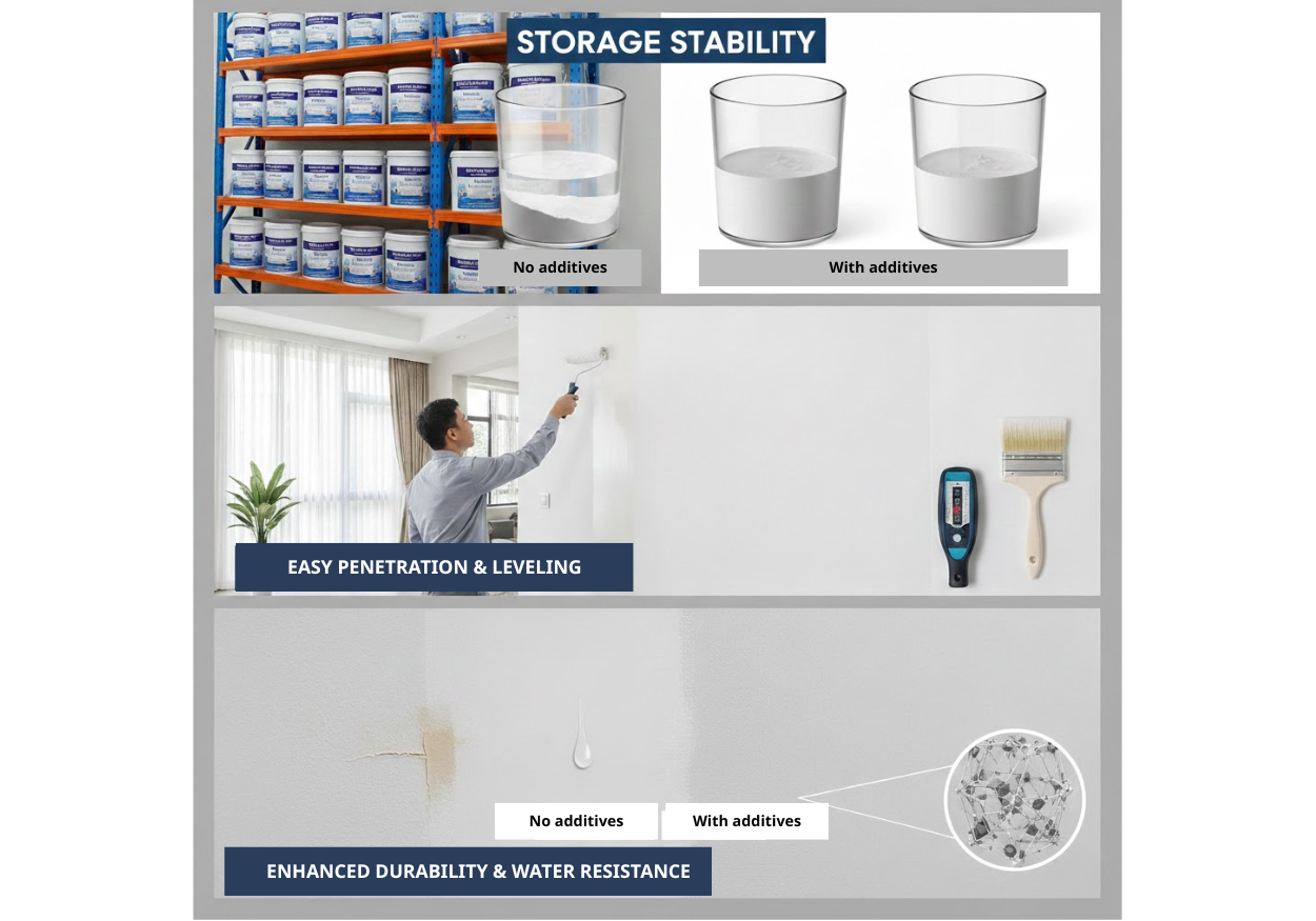 The role of additives in water-based paints - Vichem.vn