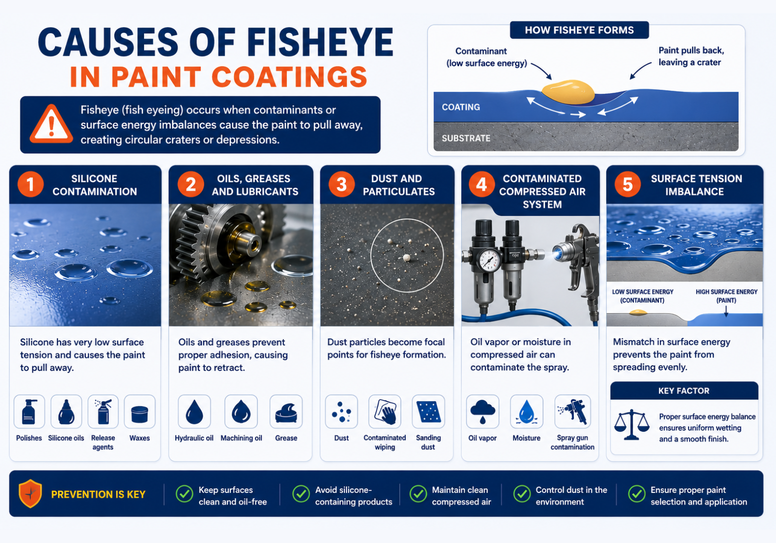 Causes of fisheye paint