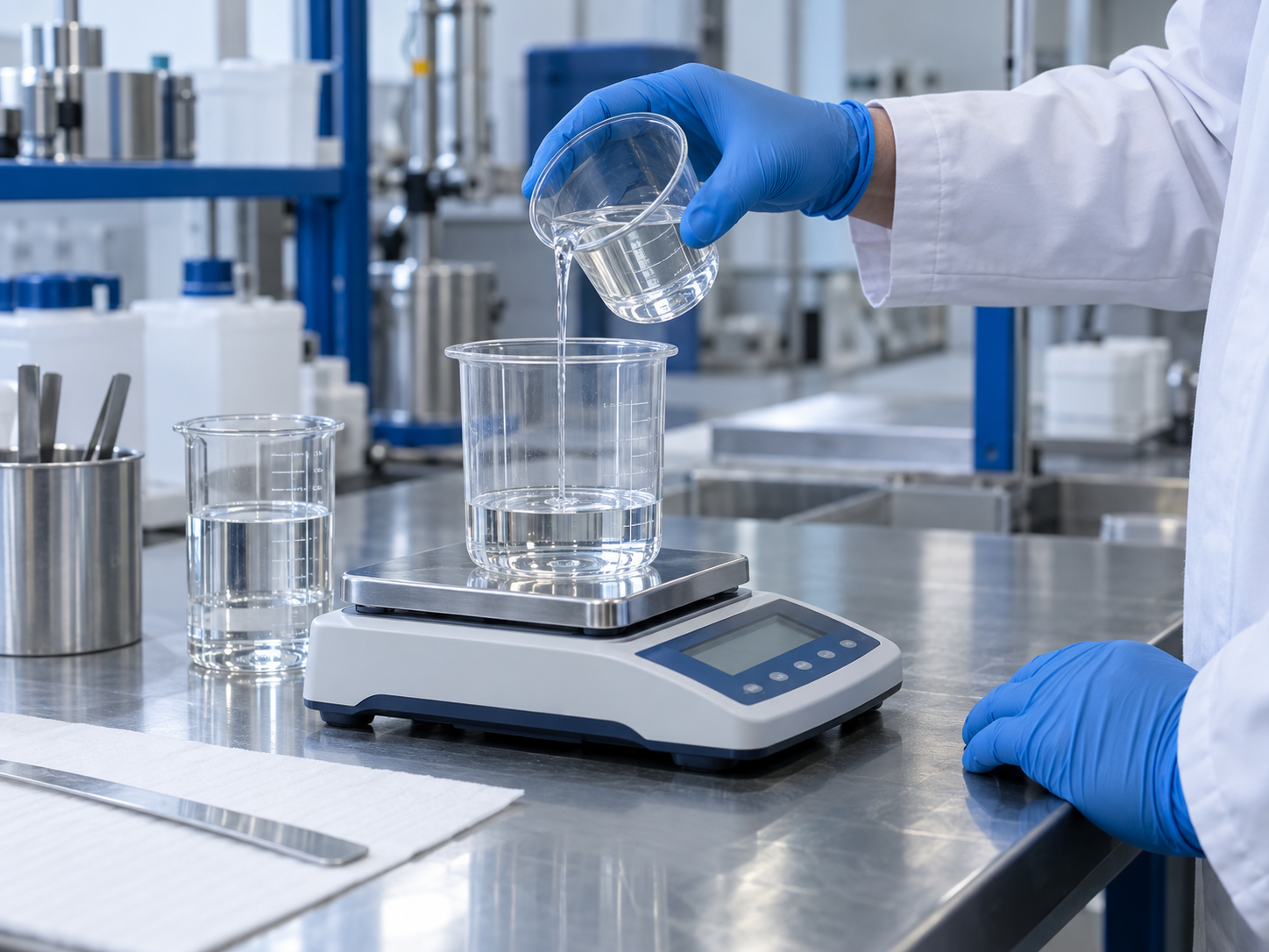 weighing-and-blending-acrylic-resin-with-hardener-by-ratio-in-the-laboratory
